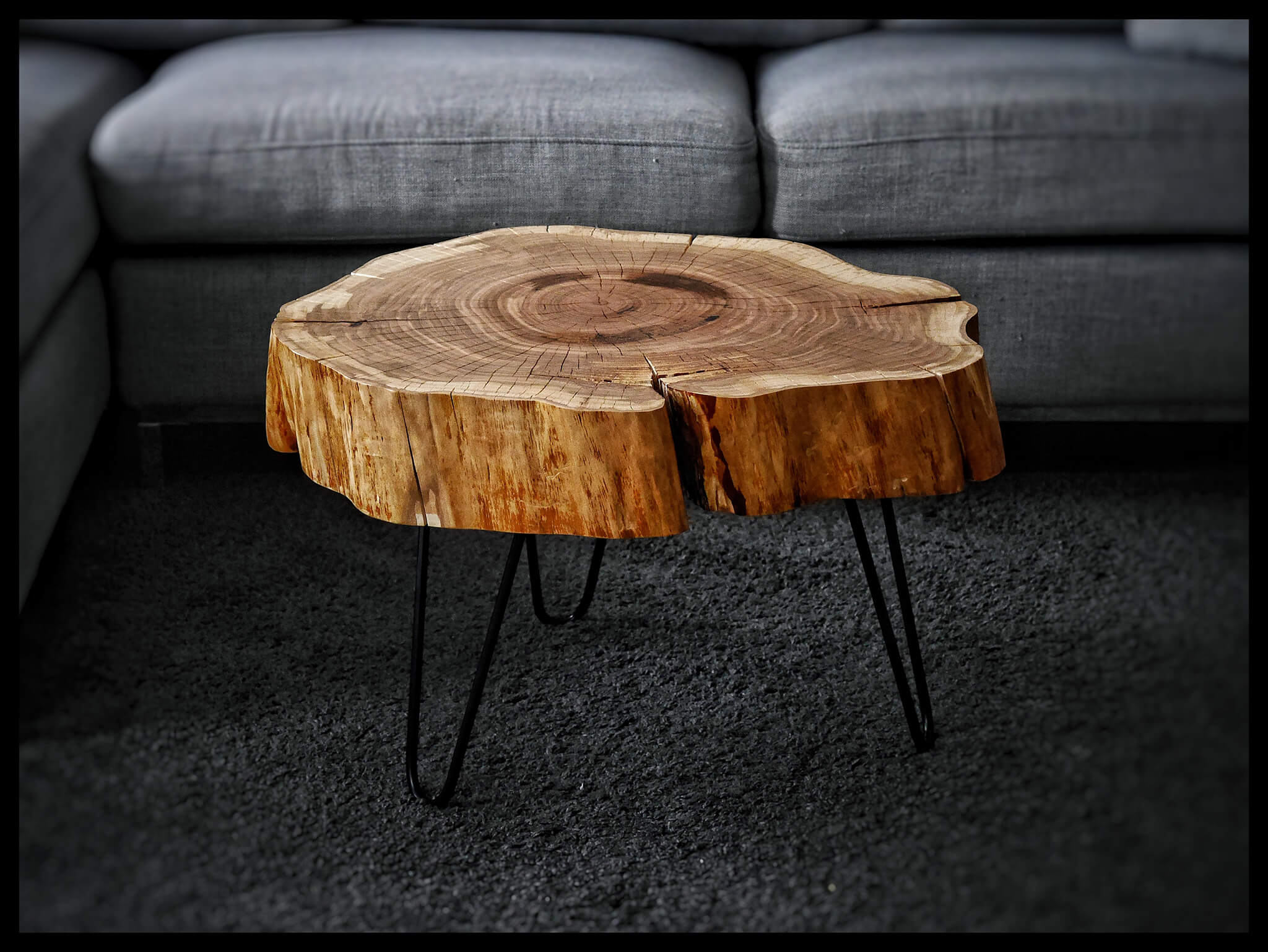Stolik z plastra drewna - stolik kawowy plaster czereśni
