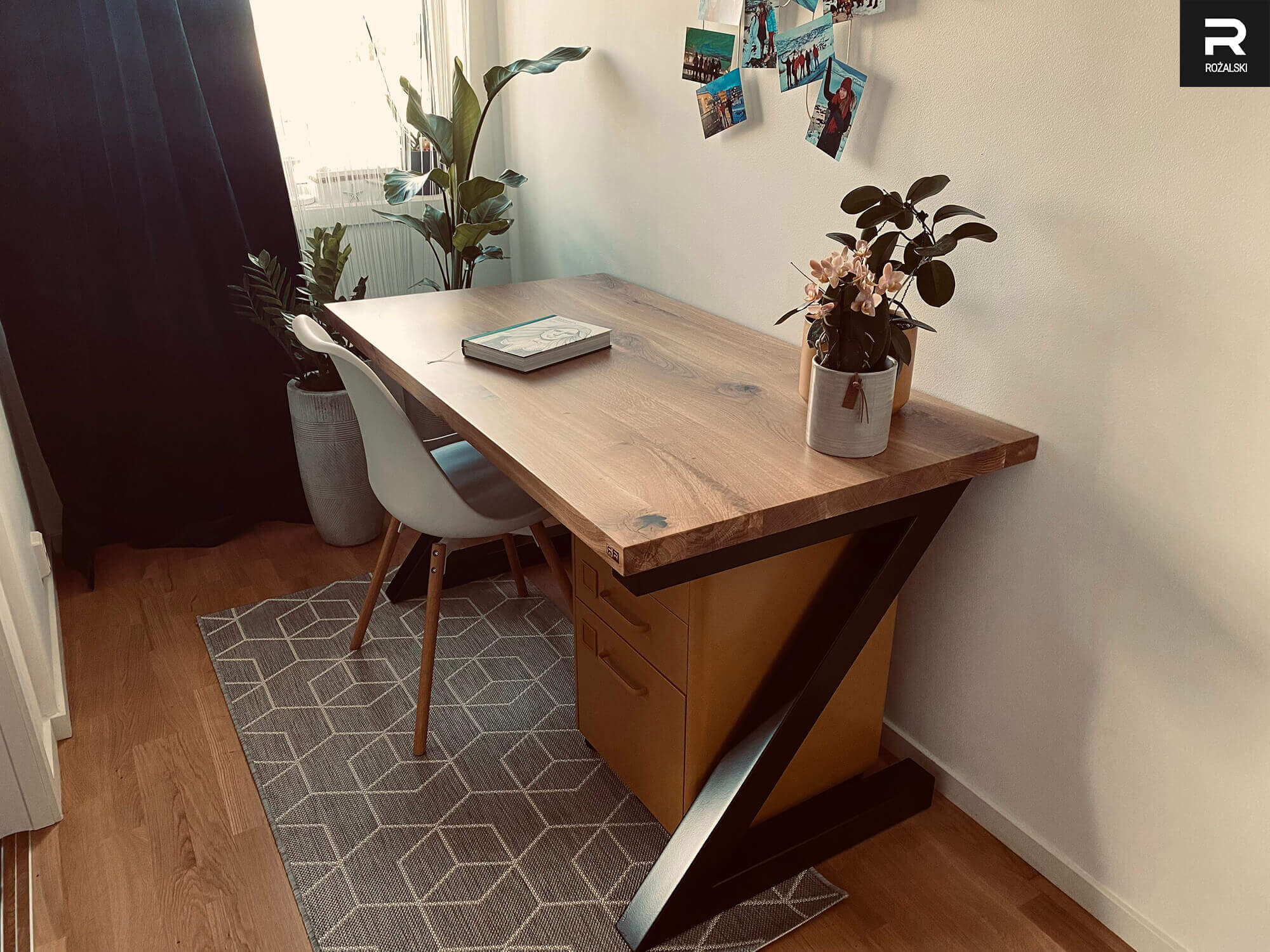 biurko drewniane - biurko z litego drewna - biurko dębowe