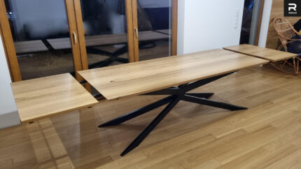 Stół z litego drewna rozkładany - Stół dębowy pająk rozkładany