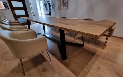 stół drewniany rozkładany z litego dębu - stół dębowy rozkładany - stół z litego drewna rozkładany