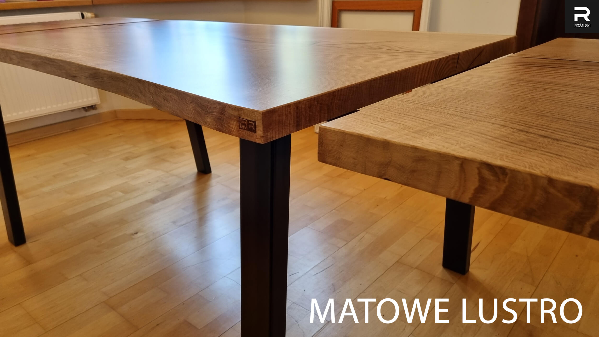 Stół z litego drewna dębowy - Stół industrialny dębowy