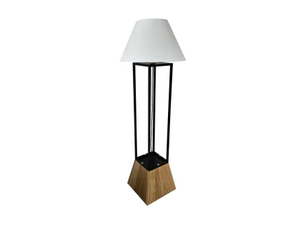 Drewniana lampa podłogowa - loft
