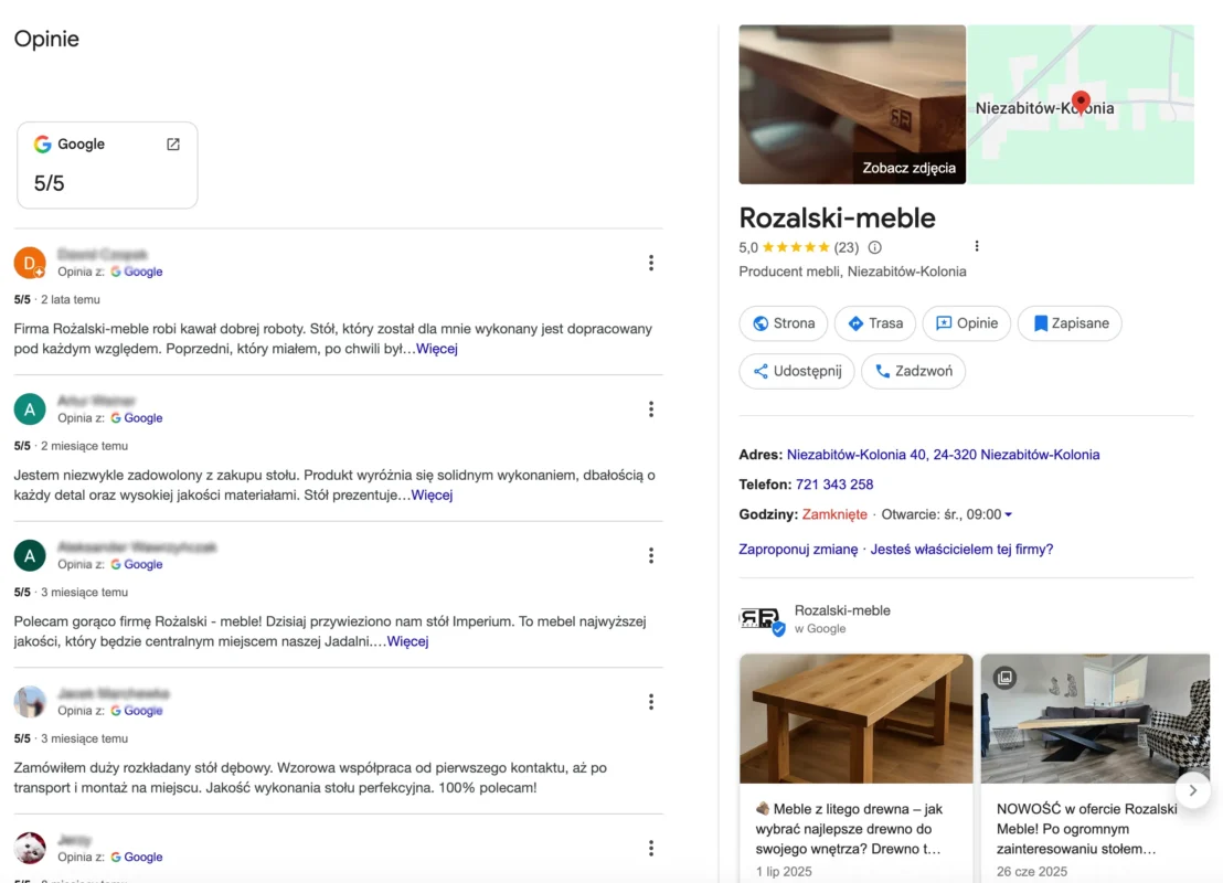 Opnie naszych klientów