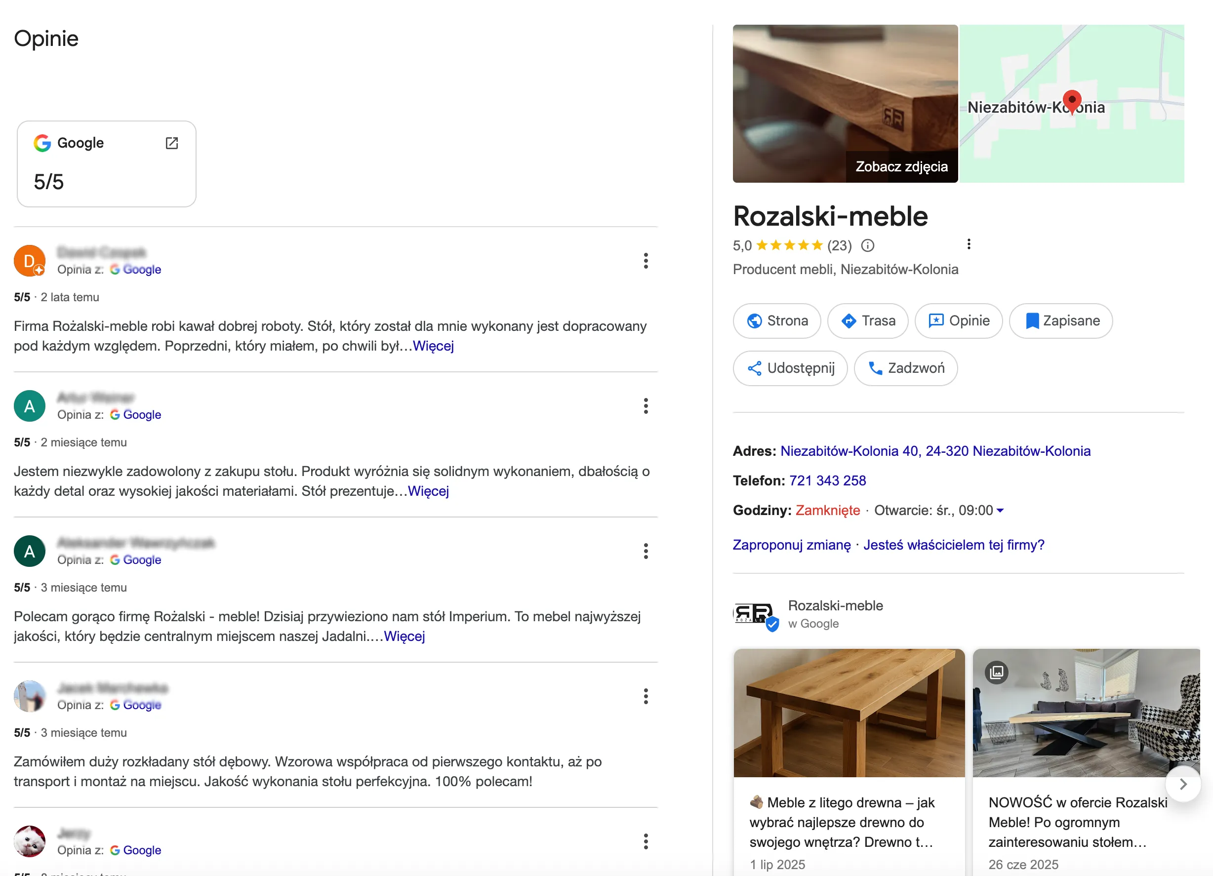 Opnie naszych klientów